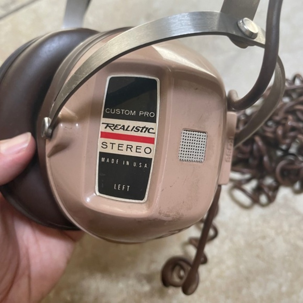 Realistic Custom Pro Headphones‎ Stereo Made in USA Vintage Retro - Picture 2 of 5
